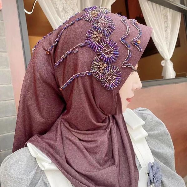 Vêtements ethniques Malaisie Mode Mariage Musulman Mariée Douche Strass Chapeau Hijabs