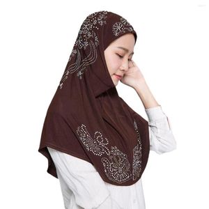 Vêtements ethniques Malaisie Khimar Femmes musulmanes Hijab One Piece Amira Écharpe instantanée Crystal Shiny Head Wrap