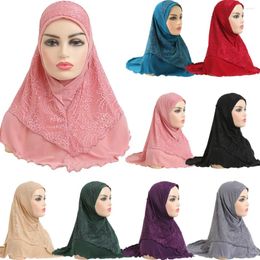 Etnische kleding Maleisië Eendelig Amira Instant Hijab Klaar om te dragen Kanten hoofddoek Moslim Islamitische hoofddoek Trek op hoofddeksels Bandana's 70