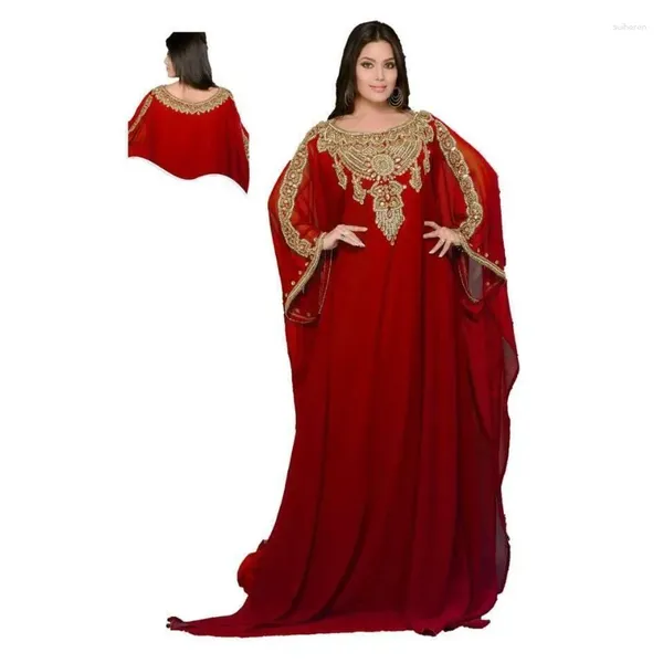 Vêtements ethniques Maroon Dubai Style marocain Kaftan Farasha Jalabiya Maxi Abaya Robe à manches cloche