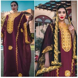 Vêtement Ethnique Bordeaux Dubai Maroc Kaftans Farasha Abaya Robe Très Fantaisie Longue Sexy Femme