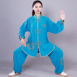 Vêtements ethniques Uniforme d'art martial Kung Fu Costumes à manches longues Tai Chi Chinois Traditionnel Taiji Marche en plein air Matin Sprots V3060 231212