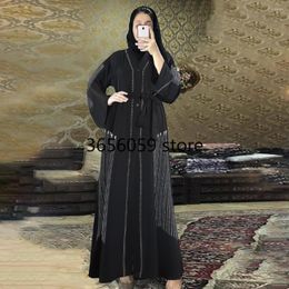 Vêtements ethniques MD 2022 Eid Mubarak Abaya dubaï turquie musulman Hijab robe femmes cristal luxe Kimono Cardigan grande taille Djellaba Femme