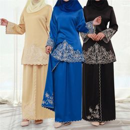 Etnische Kleding MD Eid Mubarak Kaftan Dubai Abaya Turkije Moslim Vrouwen Set Tops Rok 2 Stuk Pak Ensemble Femme Musulmane 2023 Islamitische