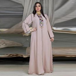 Etnische kleding MD Moslim Kaftan Abaya Kap Kimono Vrouwen Dubai Turkse Arabische islamitische Boubou -feestjurken met lange mouwen gewaad Femme