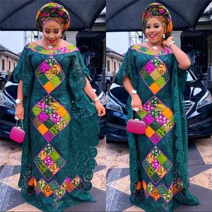 Etnische kleding MD plus size Afrikaanse kanten jurken Elegante vrouwen traditionele dashiki boubou trouwfeest hippie jurk kalkoen draagt ​​voor dames 230227
