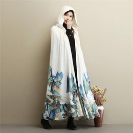 Vêtements ethniques Méditation Femmes Manteau Manteau Style chinois Femme avec capuche TA977Ethnic