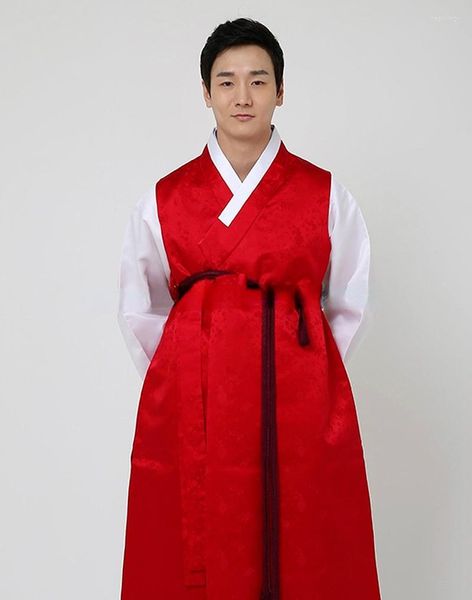 Ropa étnica para hombre, boda, novio, escenario, Hanbok, tela importada coreana, traje tradicional