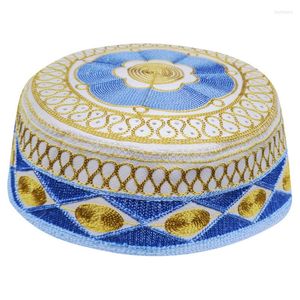 Etnische kleding mannen blauw gele Arabische caps topi kidouch islamique chapeau hoeden moslim Nigeriaanse traditionele Arabe motorkap India sombreros