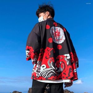 Vêtements ethniques Hommes Japonais Traditionnel Kimono Mince Lâche Casual Cardigan Unisexe Harajuku Mode Streetwear Samurai Costume Vêtements Asiatiques