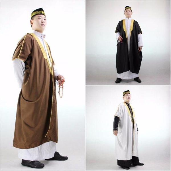 Vêtements ethniques Hommes Jubba Thobe Robes Abaya Musulman Traditionnel Islamique Arabie Saoudite Homme Manteau Robe Dubai Kaftan Robe Costume NationalEthni