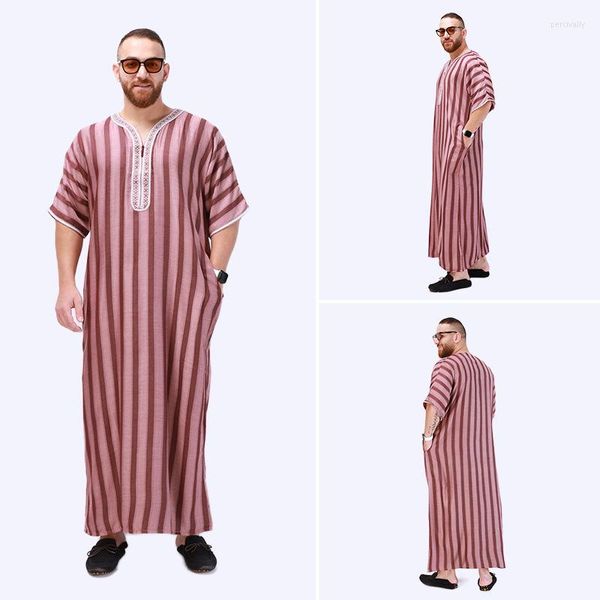 Vêtements ethniques Hommes Robes nationales musulmanes Classique Arabe Long Moyen-Orient Vêtements pour hommes Thobe Slamic Ramadan Mode Arabe Pakistan