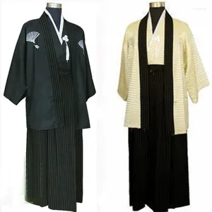 Vêtements ethniques Costume ancien pour hommes Japonais Kimono Guerrier Moderne Anime Peignoir Performance Mode