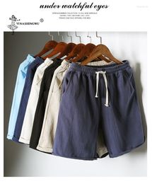 Vêtements ethniques hommes coloré été coton lin Shorts respirant grande taille 5XL plage solide sweats décontracté Joggers pantalon vêtements