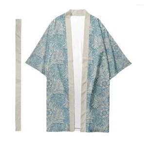 Etnische kleding Heren Japans traditionele lange kimono damesmodeshirt Cardigan Plant bloemenpatroon Yukata 7