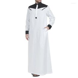 Vêtements ethniques Homme Jubba Thobe Col montant Style National Manches Longues Lâche Épissage Mode Décontracté Printemps