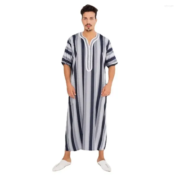 Vêtements ethniques Robe à manches courtes pour hommes Arabe National Long Moyen-Orient Kaftan Pakistan Musulman Arabie Saoudite Djellaba Islam
