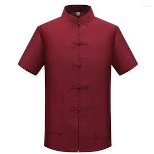 Etnische kleding mannen traditionele Chinese tops tangpak hanfu shirt stijl jaar top kleding tai chi uniform sl2984