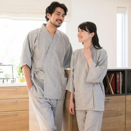Etnische kleding mannen vrouw pyjamas pyjama's set Japanese stijl kimono yukata vestiging slaapkleding gewaad boven broek binnen huis badjas pyjama's pyjama's