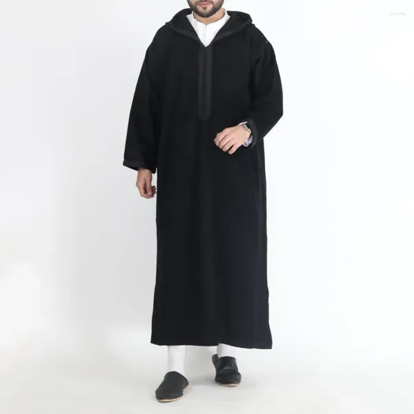 Vêtements ethniques Mentes musulmanes musulmanes Abaya Islamic Arabe Patchwork rétro Retro Moyen-Orient Couleur solide Couleur de couleur