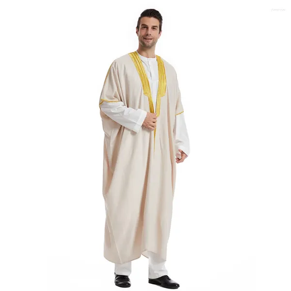 Vestimenta de ropa étnica para hombres vestidos musulmanes kimono Dishdasha dubai saudi abayas marruecos abaya kaftan ramadan jubba thobe thaftan techan