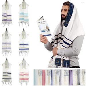 Ropa étnica Mesiánico Judío Israel Tallit Oración Mantón Bufandas con bolsa Talis Regalos para mujeres Damas Hombres 180 50 cm