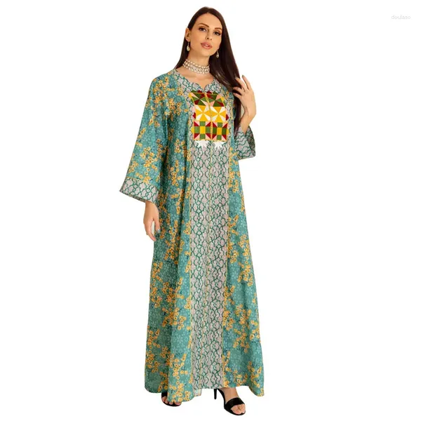 Vêtements ethniques Moyen-Orient Broderie Jacquard Abaya Robe de soirée Musulman Dubaï Robes arabes pour femme manches longues robes turques