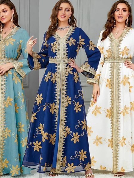 Vêtements ethniques Middle East Indonésie Arabe Imprimé faux Two-Tice Two-Deux European et American Fashion Women's Wear Night Robe