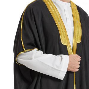 Vêtements ethniques Moyen-Orient Hommes Robe Robe musulmane Kimono Dishdasha Islamique Dubaï Saoudien Jilbab Prière Abaya Kaftan Ramadan Jubba Thobe
