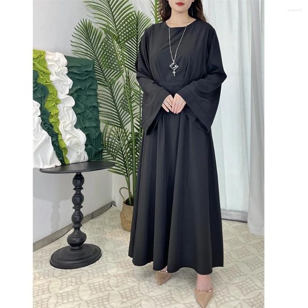 Vêtements ethniques Moyen-Orient Femmes musulmanes Ceinture Maxi Robe Eid Ramadan Islamique Dubaï Abaya Turquie Kaftan Arabie Arabe Robe Robe Robe