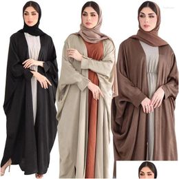 Etnische kleding Midden-Oosten moslim damesvest Abaya gewaad Turkije effen kleur jas Femme Musman droplevering kleding Oteof
