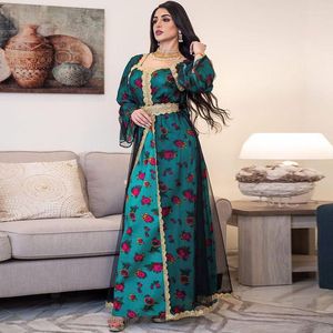 Vêtements ethniques Costume national du Moyen-Orient Impression Broderie Gilbab Robe pour femme musulmane Mode arabe Abaya Islamique Noble