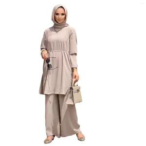 Vêtements ethniques Moyen-Orient Arabe Musulman Femmes Automne / Hiver Mode Manches Longues Longueur Moyenne T-shirt Pantalon Large Ensemble Pour