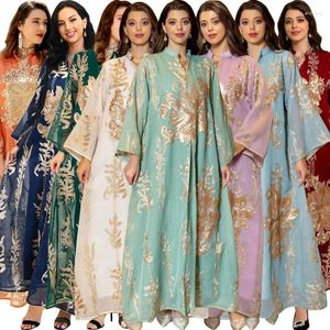 Etnische kleding Midden -Oosterse gouden parel geborduurde garen moslim vrouwelijke maxi -jurken voor vrouwelijke avondsets