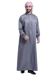 Vêtements ethniques du Moyen-Orient Men Ropa Hombre Arabe broderie Collier debout Abaya Plus taille Kaftan Robe Djellaba Homme Islamic