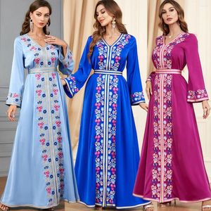 Etnische kleding Midden -Oosterse moslim Abayas Musulman Caftan Jubah Dubai Arabische islamitische jurken Women's Split Saoedi -Arabië met lange mouwen Saoedi -Arabië