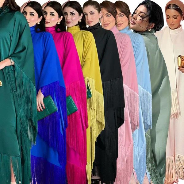 Vêtements ethniques Moyen-Orient Muslim Islamic Arabe Femmes Soules de chauve-souris Tassel Kaftan High Luxury Fashion Robe moderne Party