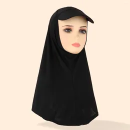 Etnische kleding Midden-Oosterse dameshoofddoek Abaya Ramadan Effen kleur Kristallinnen Harde rand Capuchonhoed Comfortabel