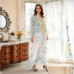 Vêtements ethniques Moyen-Orient Femmes Dubaï Robe de soirée arabe Mode Longue Robe pour femmes Cardigan Musulman Drop Livraison Vêtements Dhlh1