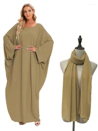 Vêtements ethniques Robe midi Femmes Hijab Robes musulmanes pour le bal Vêtements à la mode de Turquie Magasin Islam Plain Abaya Kaftan Marocain