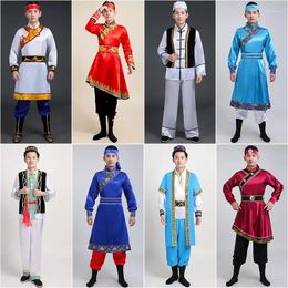 Vêtements ethniques Minorité Adulte Hommes Miao Zhuang Tujia Yao Dong Costumes de spectacle mongols