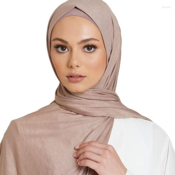 Vêtements Ethniques Modal Coton Jersey Hijab Écharpe Femmes Long Châle Musulman Plaine Doux Turbans Foulard Wraps Pour Bandeaux Islamiques 170x60cm