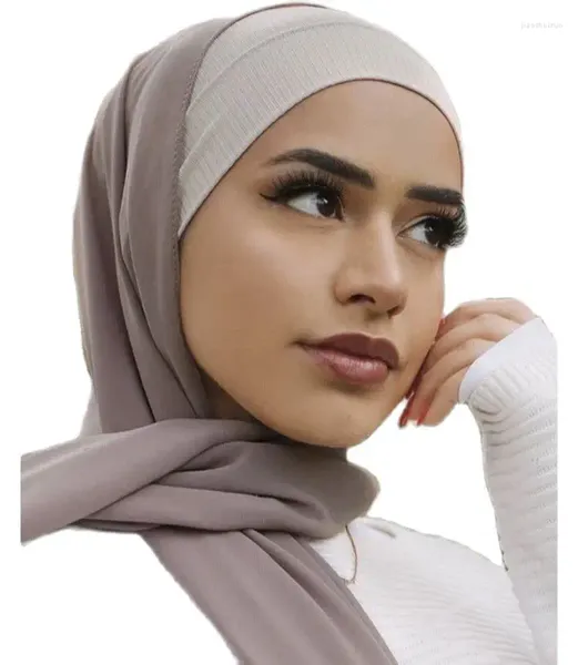 Ropa étnica Modal Interior Hijab Caps Musulmán Estiramiento Turbante Cap Islámico Underscarf Bonnet Hat Femenino Cerrado Volver Turbante Mujer