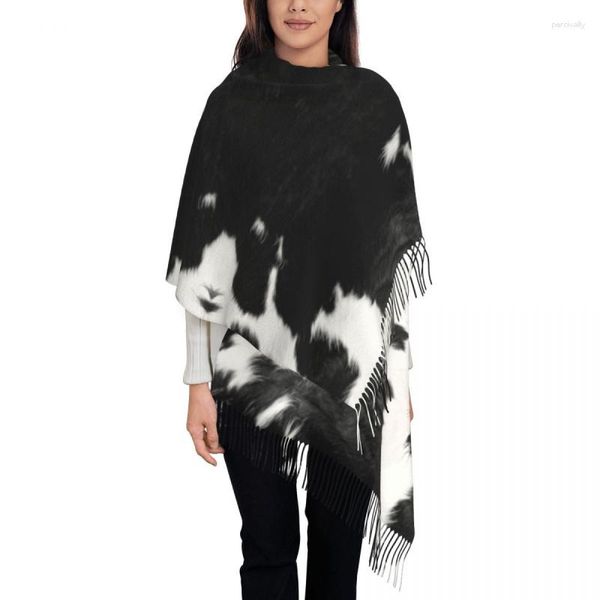 Vêtements ethniques Moderne Cowhide Faux Cuir Écharpe Wrap Femmes Longue Hiver Automne Chaud Gland Châle Unisexe Fourrure Texture Foulards