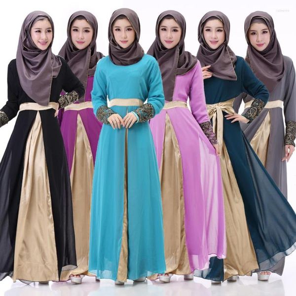 Vêtements ethniques moderne robe musulmane femmes à manches longues Style Abaya dubaï arabe moyen-orient dames décontracté dentelle caftan Eid