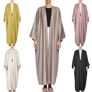 Etnische kleding Bescheiden Abaya Casual moslimvrouwen Open vest Losse maxi-jurk Turkije Kimono Arabische gewaad Eid Party Islam Ramadan Caftan