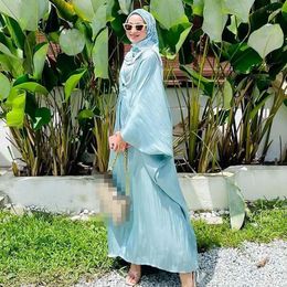 Etnische Kleding Bescheiden Abaya Jurk Moslim Vrouwen Losse Grote Mouw Lange Jurken Islam 2023 Zomer Vrouwelijke Gewaad Elegante Abaya
