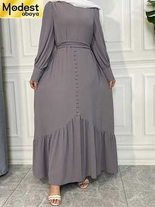 Etnische kleding Modest Abaya Ramadan Musulman de modus Maxi Robe kalkoen Kaftan Islamitische kleding Moslim voor vrouwen hijab Dress Caftan Vestidos T240510T5FK