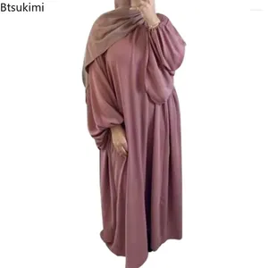 Vêtements ethniques Abayas modestes pour les femmes Dubaï Muslim Maxi robe lâche décontracté Robe Spring Lantern Sleve Vestidos Ladies islamic