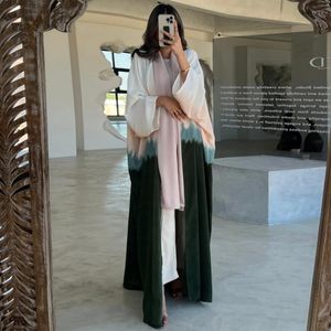 Etnische kleding bescheiden abaya's voor vrouwen Eid Ramadan moslim maxi -jurk kimono vest kalkoen gewaad Dubai open abaya islamitisch